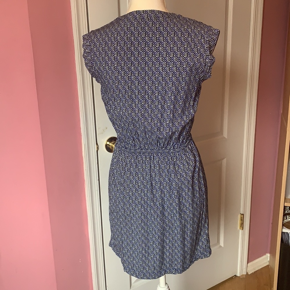 LOFT Aztec print mini sleeveless dress elastic waist buttoned front size XSP - Picture 7 of 10